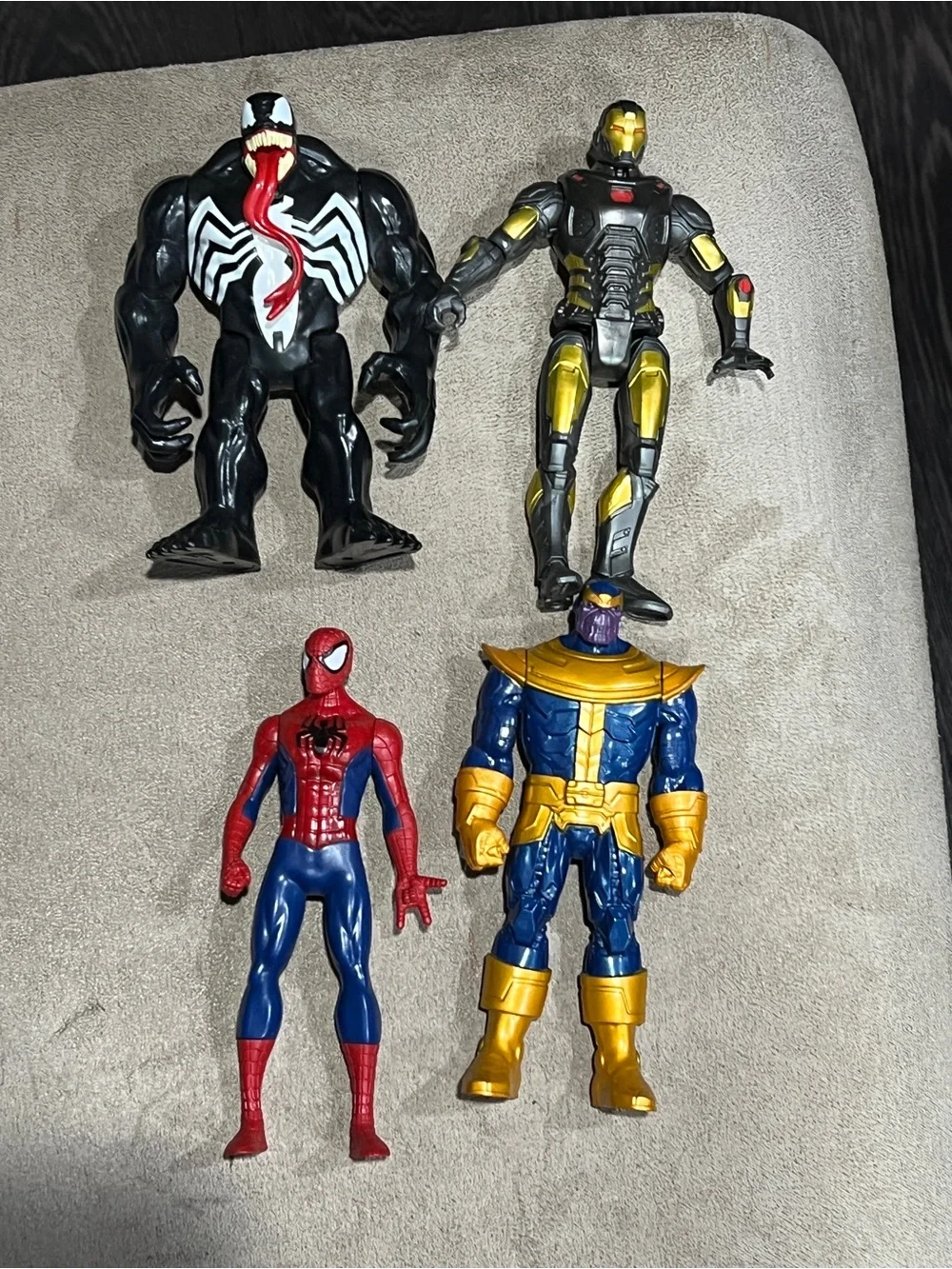 Marvel Action 6” Figures Lot - Venom, Iron Man, Spiderman, Thanos